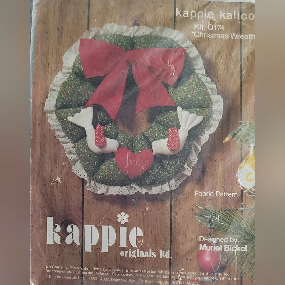Kappie Kalico Fabric Christmas Wreath Kit To Sew